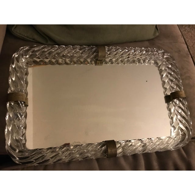 Mid-Century Modern 1940s Hollywood Regency Murano Glass Mirrored Vanity Tray For Sale - Image 3 of 3