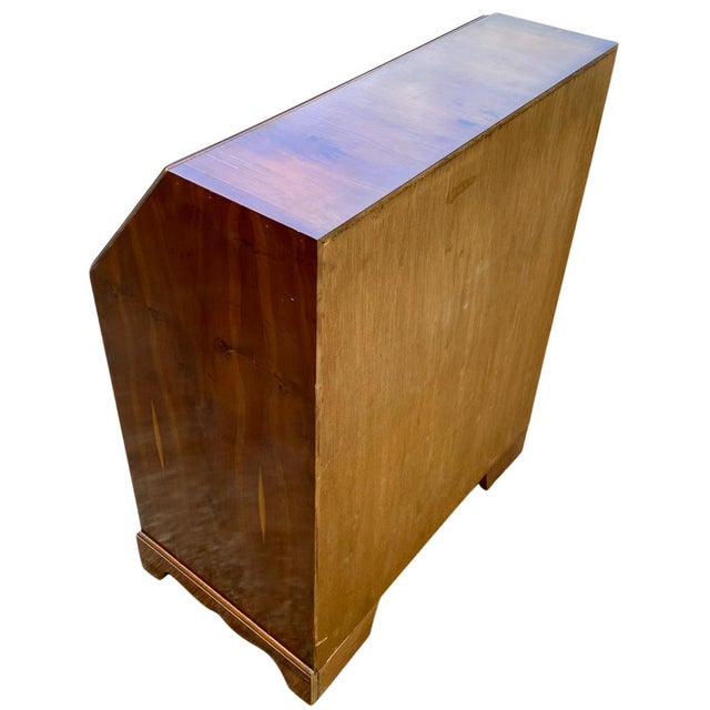 Vintage English Walnut Secretaire, 1930s For Sale - Image 6 of 9
