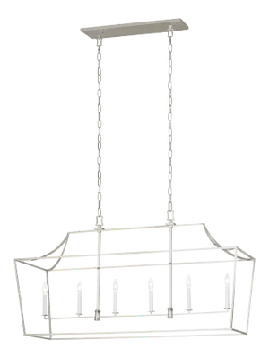 Chapman & Myers by Visual Comfort Studio Southold Linear Lantern, Silver