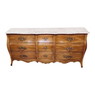 1960s John Widdicomb Louis XV Bombe Style Marble-Top Dresser For Sale
