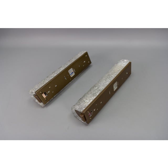 Mid-Century Modern Ice Glass Wall Sconces with Sockets, 1970s, Set of 2 For Sale - Image 15 of 18