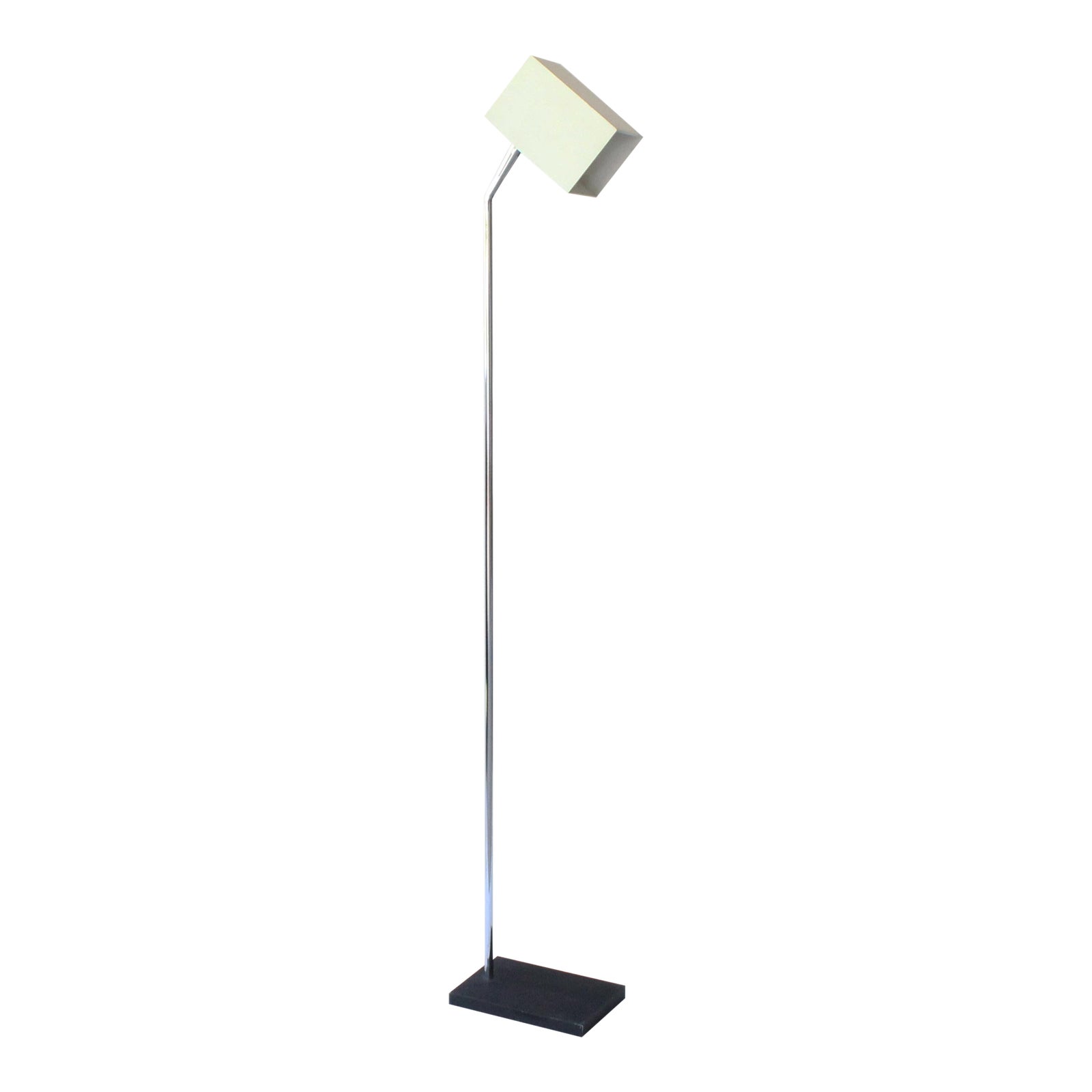 Robert Sonneman For George Kovacs Floor Chrome White Cube Shade Lamp Chairish