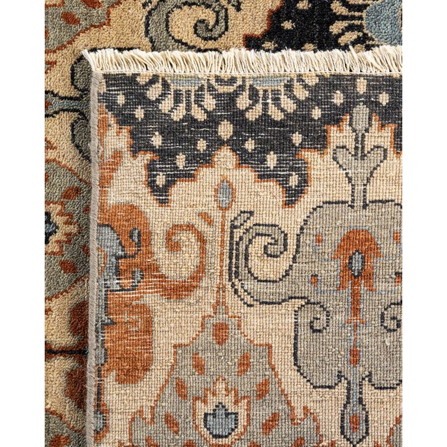 2010s Ikat, One-of-a-Kind Hand-Knotted Area Rug - Gray, 9' 1" x 12' 3" For Sale - Image 5 of 8