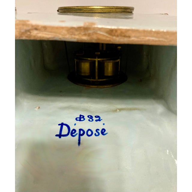 Antique Quimper Porquier Beau French Faience Mantel Clock Bretons & Odet River For Sale - Image 9 of 18