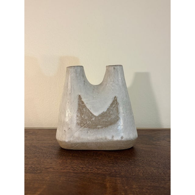 Mid-Century Modern Mid Century American Studio Pottery Double Bud Vase by Frances Simches For Sale - Image 3 of 8