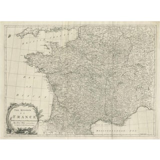 Large Antique Map of the Kingdom of France For Sale