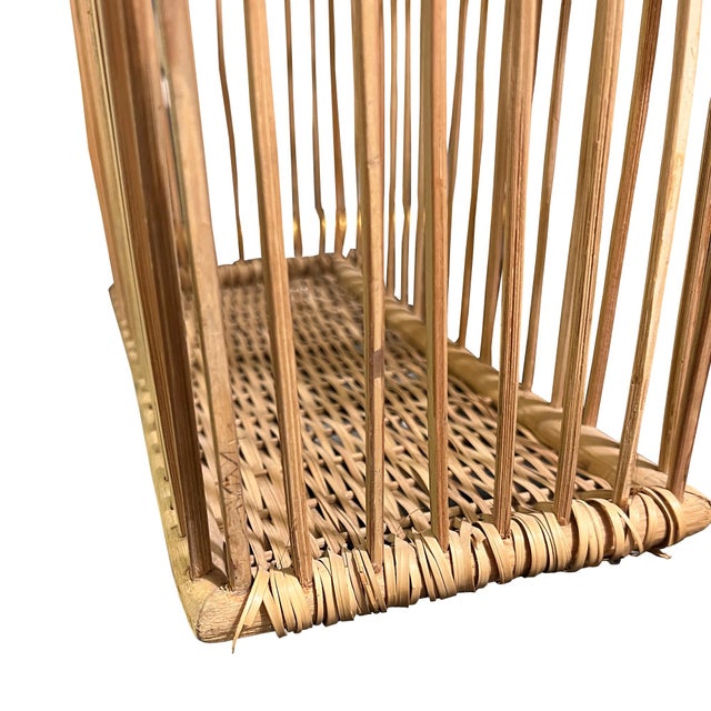 Chinoiserie Bamboo Bed Tray With Newspaper Storage Mid 20th Century For Sale - Image 3 of 4