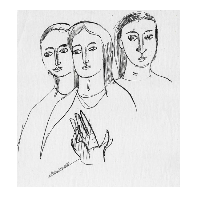 1940s Helen Malta Mid Century Figure Drawing For Sale