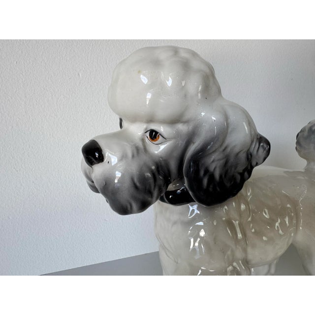 Abstract Vintage Italian Ceramic Poodle Dog Figurine For Sale - Image 3 of 12
