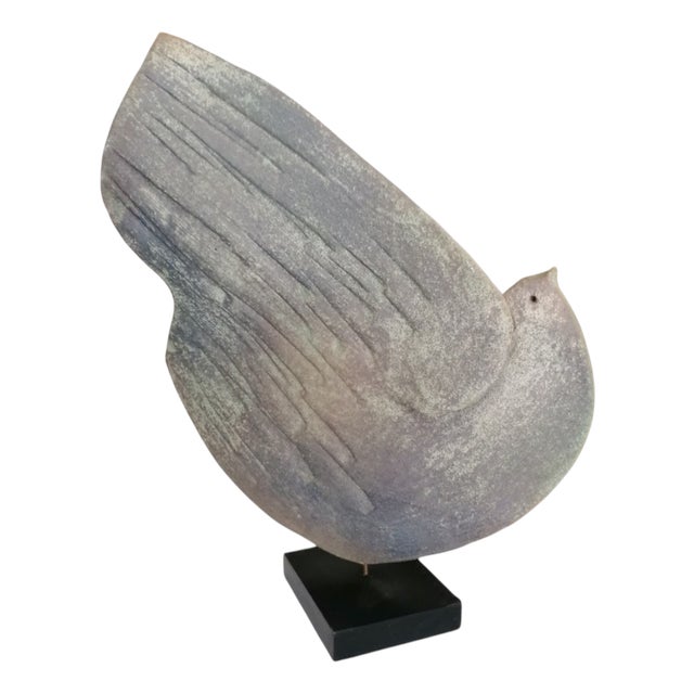 Mid Century Wooden Dove Sculpture, 1980s For Sale