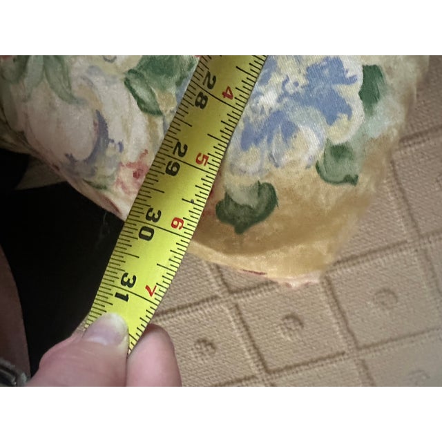 Yellow 1990s Ethan Allen Tufted Ottoman For Sale - Image 8 of 9