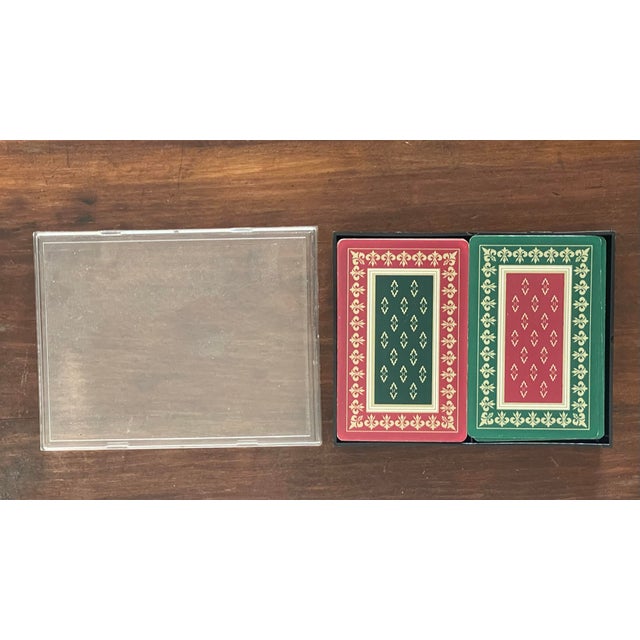 Maroon Vintage Red & Green Playing Cards For Sale - Image 8 of 8