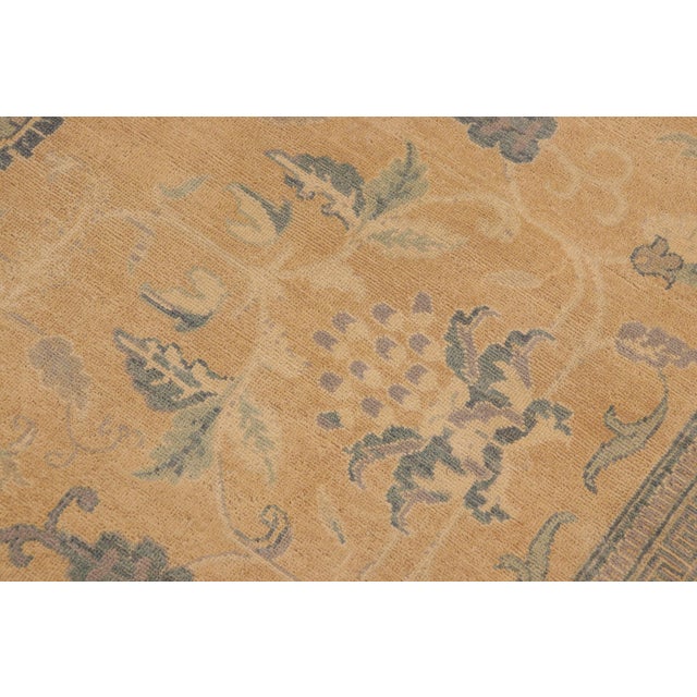 Shabby Chic Peach/Beige Wool Rug - 8'0'' X 10'6'' For Sale - Image 4 of 10
