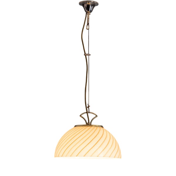 Pendant Lamp with Murano Glass Shade For Sale