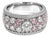 Late 20th Century Size 6.75 14K White Gold Pink Fancy Diamond Fashion Ring Band Estate For Sale