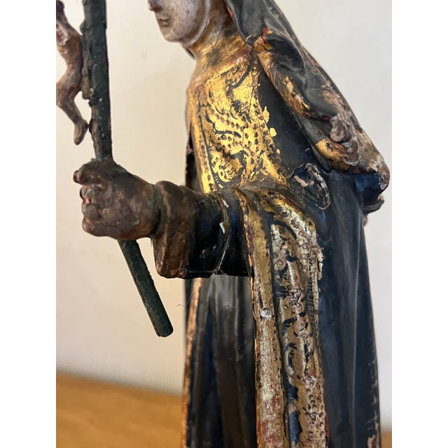 18th Century Saint Rita Carving With Gilt Detail For Sale In San Francisco - Image 6 of 18