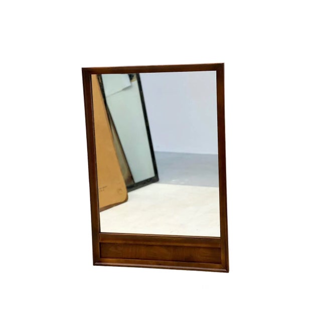 Vintage Mid Century Modern Wood Wall Mirror For Sale In Seattle - Image 6 of 6