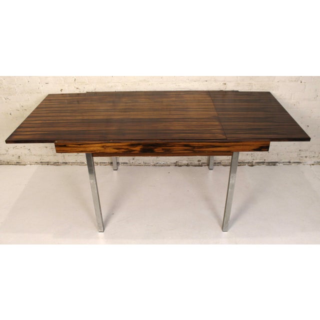 Mid-Century Modern Mid-Century Modern Macassar and Chrome Dining Table Attributed to Fritz Schroder K.-G. For Sale - Image 3 of 18