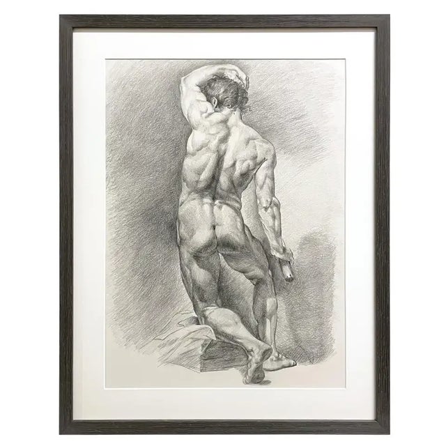 Late 20th Century Framed Academic Figure Drawing For Sale - Image 13 of 13