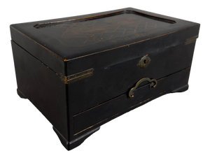 Antique Jewelry Box in Lacquered Wood, 20th Century