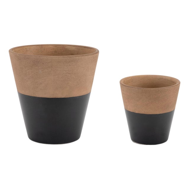 Tapered Two-Tone Planter (Set of 2) For Sale
