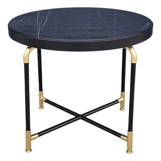 Studio Pepe Ivano Redaelli Aston Marble Side Table With Portoro White Marble Top For Sale