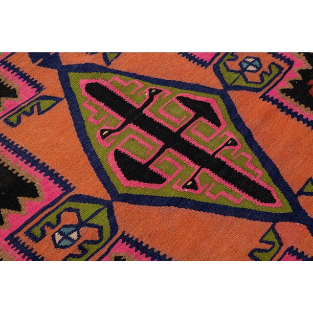 Textile 1960s Vintage Turkish Kilim Multicolor Handmade Tribal Wool Rug For Sale - Image 7 of 8