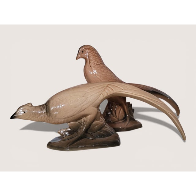 Art Deco Ceramic Pheasants, 1950s, Set of 2 For Sale - Image 4 of 11