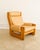 High back leather and elm wood club chair, newly leather upholstery and fill, by Maison Regain, solid, sturdy and stylish,...