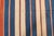 1950s Vintage Dhurrie Flat Weave in Blue and Orange Stripes Patterns by Rug & Kilim For Sale In New York - Image 6 of 7