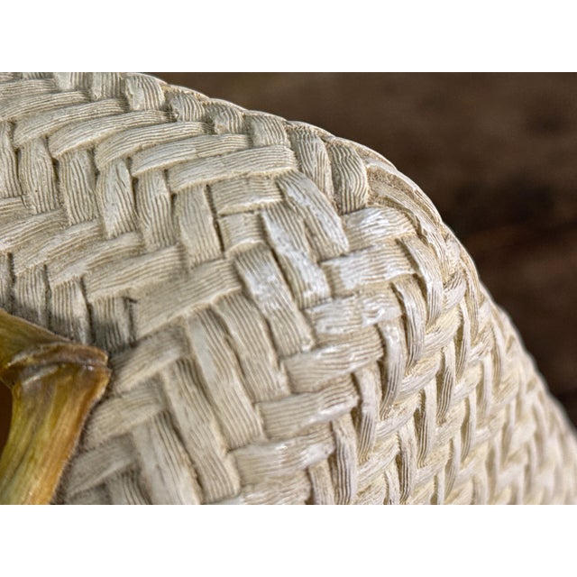 Nicole Miller Faux Woven Bamboo & Rattan Tissue Box Cover / Holder For Sale In Providence - Image 6 of 7