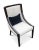 Empire Revival Gondola Dining Chair Finished with An Ebonised Frame, Grey Damask Upholstery & Red Velour Piping. Quality...