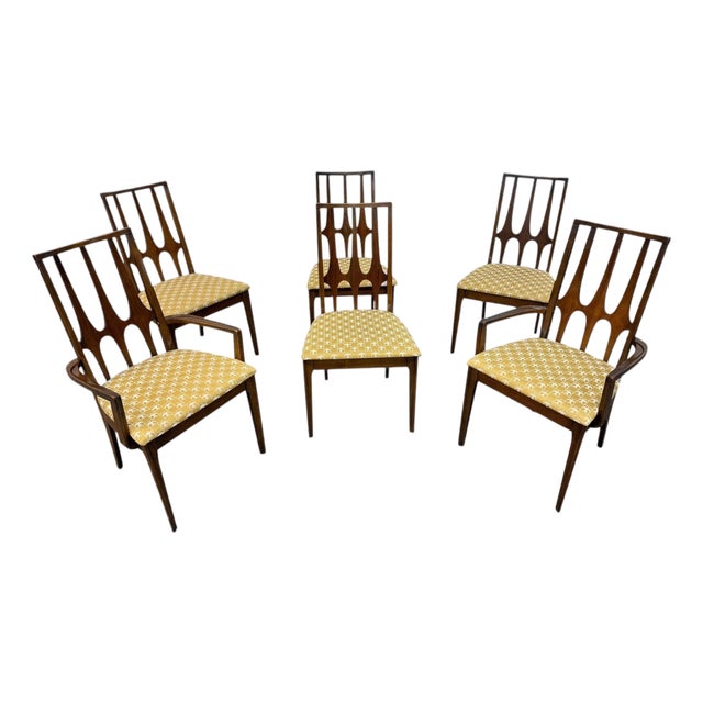 Mid-Century Modern Broyhill Brasilia Walnut Dining Chairs - Set of 6 For Sale