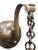Metal Hammered Exposed Bulb Arts and Crafts Wall Sconce in Patinated Bronze For Sale - Image 7 of 9