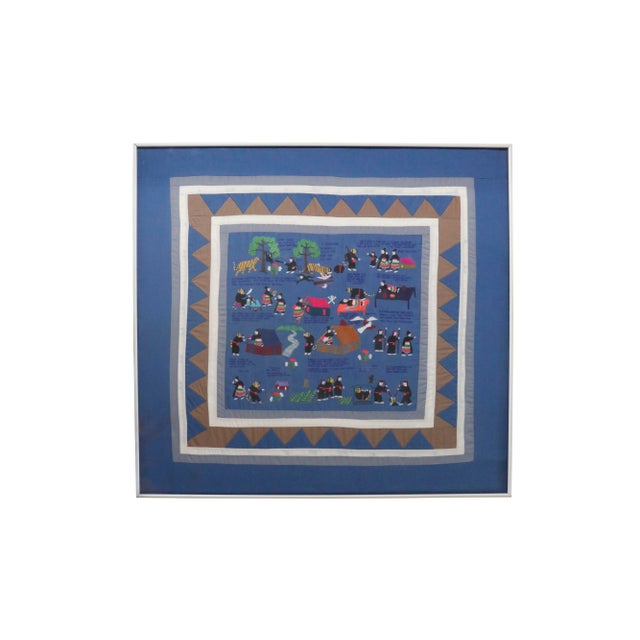 Metal Traditional Framed Story Quilt For Sale - Image 7 of 7