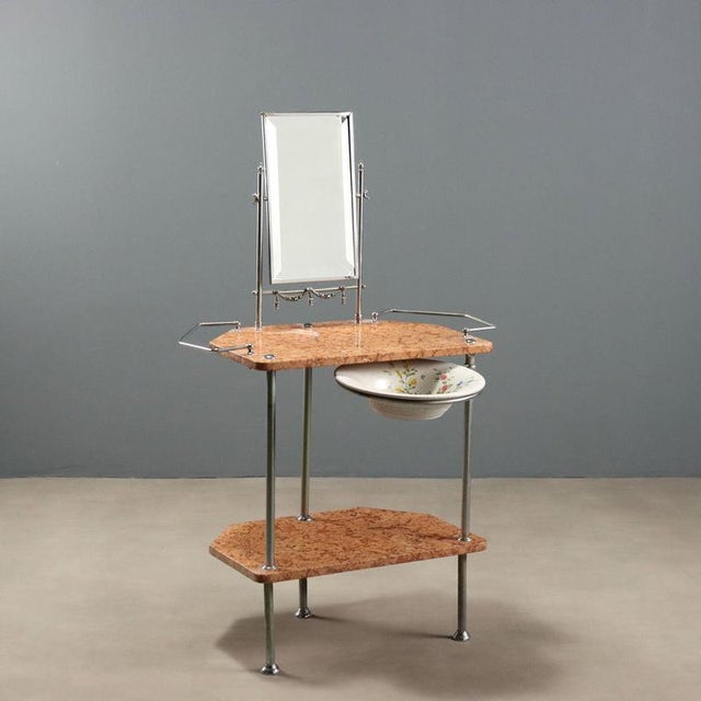 Metal and Marble Vanity with Beveled Mirror For Sale - Image 12 of 12