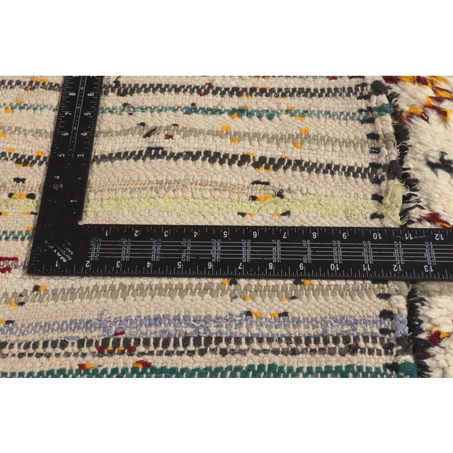 Textile Vintage Azilal Boucherouite Moroccan Rug, 03'04 X 08'04 For Sale - Image 7 of 10