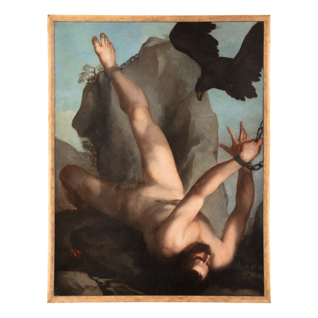 Antonio Zanchi, Prometheus Bound, 1800s, Oil on Canvas, Framed For Sale