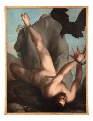 Antonio Zanchi, Prometheus Bound, 1800s, Oil on Canvas, Framed