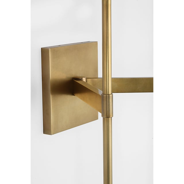 2020s Waterford for Visual Comfort Signature Blaze 19" 2 Light Tail Sconce in Natural Brass with Clear Crystal For Sale - Image 5 of 14