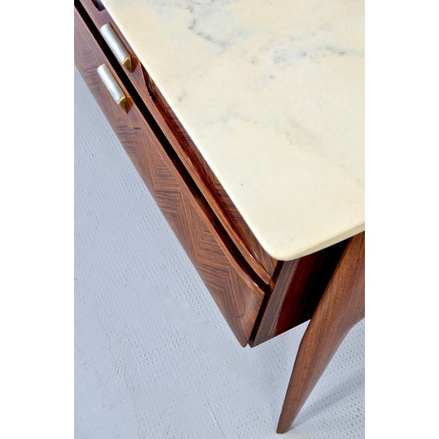 Brown Italian Carrara Marble and Brass Sideboard, 1960s For Sale - Image 8 of 15