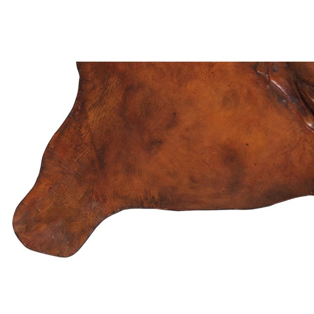 Huge Antique Equestrian Horse Racing Leather Frieze Picture For Sale - Image 4 of 6