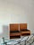 Minimalist floating teak nightstands by Hans Wegner for GETAMA with original textured deep amethyst glass tops. Very Good...