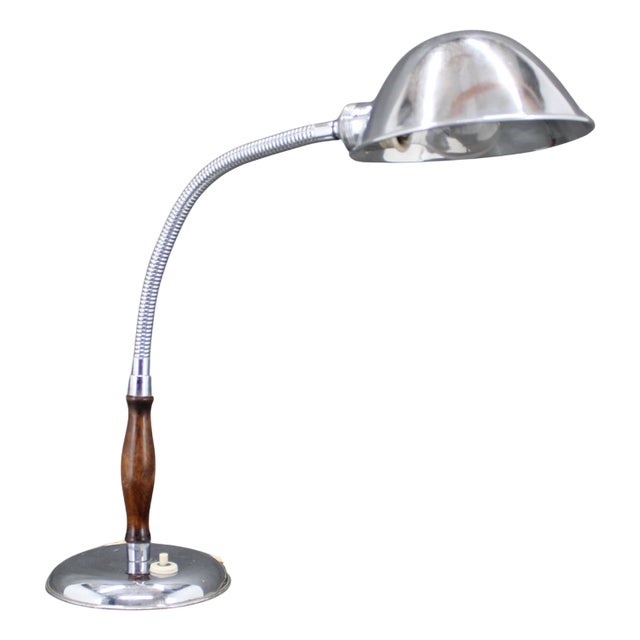 Mid-Century Chrome Table Lamp, Czechoslovakia, 1930s For Sale