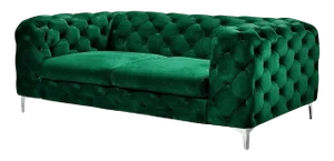 Chester Two-Seater Sofa in Green Velvet by Europa Antiques