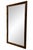 A striking vintage faux bamboo wall mirror in a rich warm brown finish, offering classic Hollywood Regency and Palm Beach...