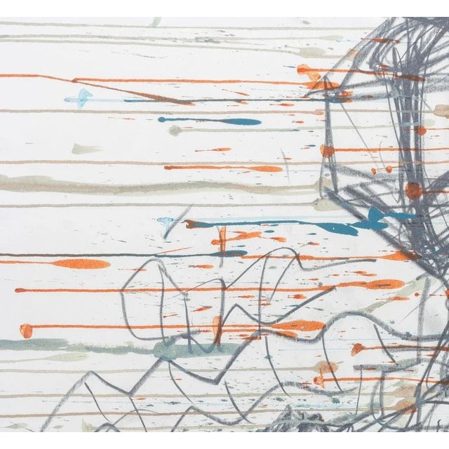 Elfi Schuselka (Austrian, b. 1940), Abstract Composition, Mixed Media on Paper, graphite and watercolor, stamped "Studio...