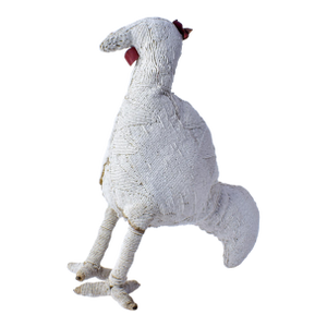 Vintage African White Beaded Chicken Nigeria