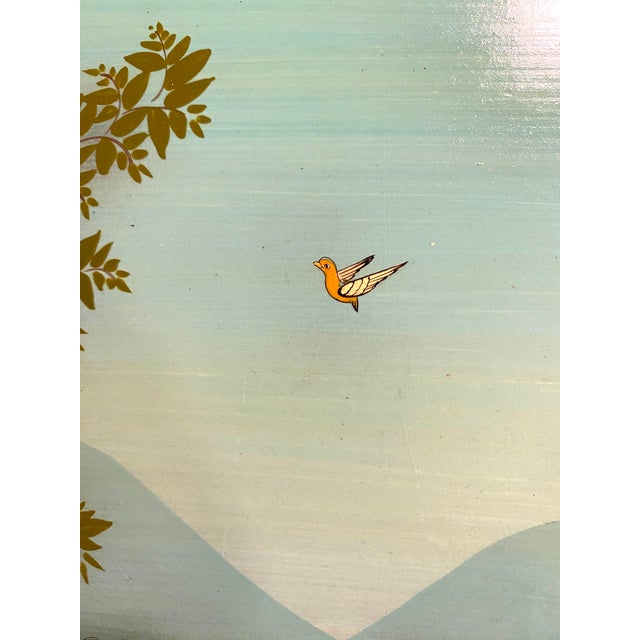 Mexican Mid 20th Century Arturo Alcala Mexican Folk Art Painting – Landscape With Birds, Deer, Elephants, Toucans, & Wildlife For Sale - Image 3 of 15