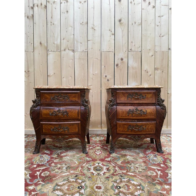 Brown Louis XV Tomb Bedside Tables, Set of 2 For Sale - Image 8 of 8